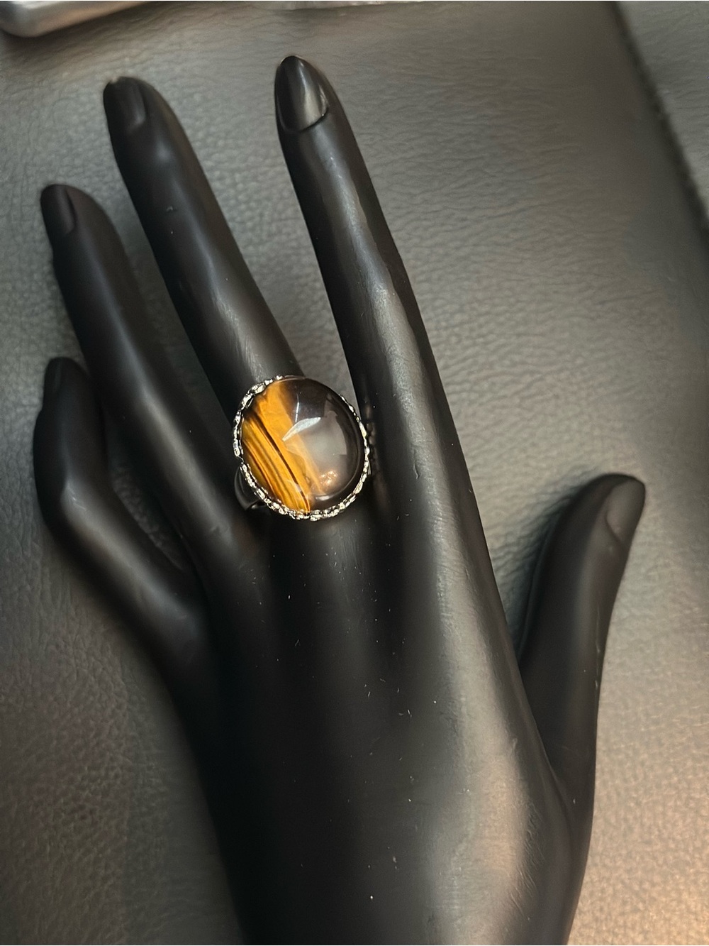 Tiger's Eye Statement Ring - Brown Gemstone Fashion Ring